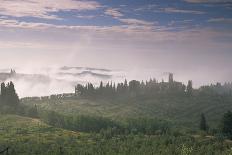 Early Morning View across Misty Hills, Near Certaldo, Tuscany, Italy, Europe-John-Photographic Print