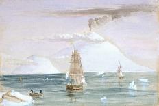 Beaufort Island and Mount Erebus. Discovered 28 January 1841, 1841 (Watercolour)-John Edward Davis-Stretched Canvas