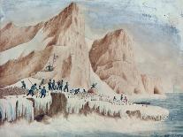 Beaufort Island and Mount Erebus. Discovered 28 January 1841, 1841 (Watercolour)-John Edward Davis-Mounted Giclee Print