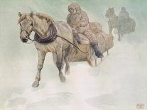 Alpacas on a Mountain Path-John Edwin Noble-Laminated Giclee Print