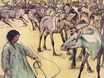 Moose Herd, Illustration from 'Helpers Without Hands' by Gladys Davidson, Published in 1919-John Edwin Noble-Giclee Print