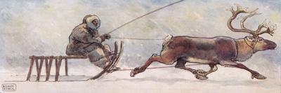 Huskies Pulling a Sleigh-John Edwin Noble-Giclee Print