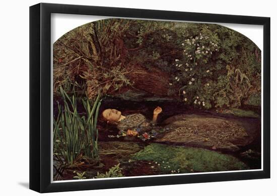 John Everett Millais - Ophelia Art Print Poster-null-Framed Poster