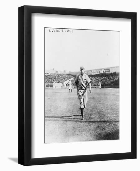 John Evers Chicago Cubs Field View Baseball Photograph - Chicago, IL-Lantern Press-Framed Art Print