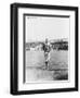 John Evers Chicago Cubs Field View Baseball Photograph - Chicago, IL-Lantern Press-Framed Art Print