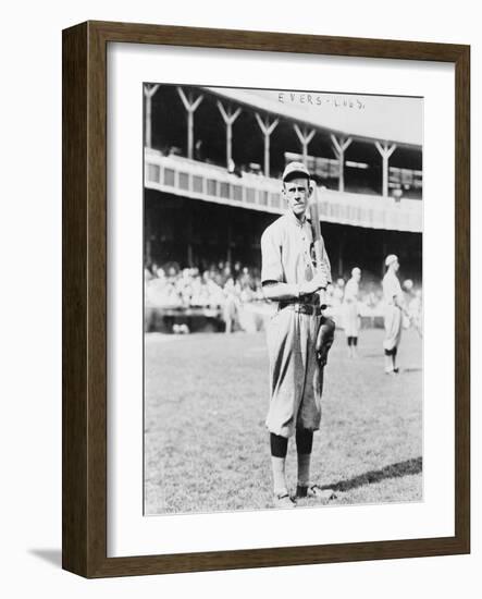 John Evers Chicago Cubs Portrait View Baseball Photograph - Chicago, IL-Lantern Press-Framed Art Print