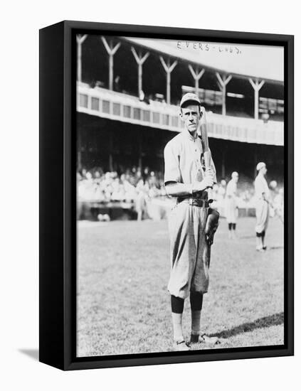 John Evers Chicago Cubs Portrait View Baseball Photograph - Chicago, IL-Lantern Press-Framed Stretched Canvas