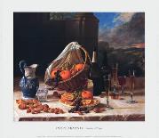 Still Life with Peaches, Watermelon and Grapes-John F Francis-Giclee Print