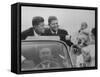 John F. Kennedy and Gov. Terry Sanford Campaigning-null-Framed Stretched Canvas