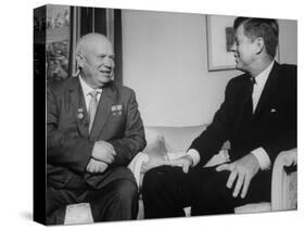 John F. Kennedy and Nikita S. Kruschev's First Meeting at Us Embassy-null-Stretched Canvas