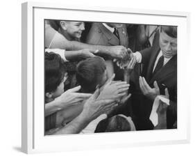 John F. Kennedy During His Campaign Tour-null-Framed Photographic Print