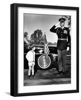 John F Kennedy Jr Look Up at Sgt-null-Framed Photo