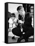 John F Kennedy Jr Looks at Cameras of White House Photographer Capt Cecil Stoughton, Nov 11, 1963-null-Framed Stretched Canvas