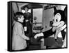 John F Kennedy Jr Shake Hands with Mickey Mouse During Visit to New York World's Fair, Apr 24, 1965-null-Framed Stretched Canvas