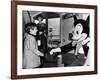 John F Kennedy Jr Shake Hands with Mickey Mouse During Visit to New York World's Fair, Apr 24, 1965-null-Framed Photo