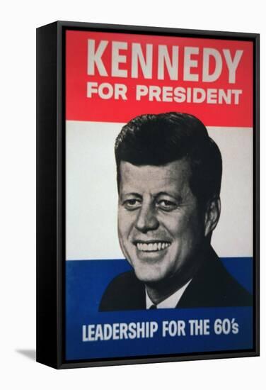 John F. Kennedy Presidential Election Campaign Poster, 1960-null-Framed Stretched Canvas