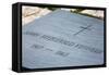 John F Kennedy's Grave in Arlington National Cemetery.-Jon Hicks-Framed Stretched Canvas