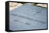 John F Kennedy's Grave in Arlington National Cemetery.-Jon Hicks-Framed Stretched Canvas