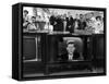 John F. Kennedy's TV Announcement of Cuban Blockade During the Missile Crisis in a Department Store-Ralph Crane-Framed Stretched Canvas