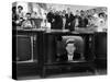 John F. Kennedy's TV Announcement of Cuban Blockade During the Missile Crisis in a Department Store-Ralph Crane-Stretched Canvas