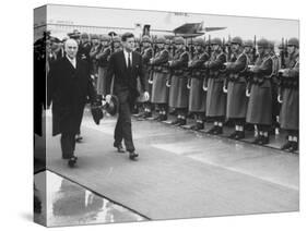 John F. Kennedy Upon Arrival for Talks with Ussr Khrushchev-null-Stretched Canvas