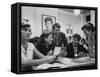 John F. Kennedy with Brother and Sisters Working on His Senate Campaign-Yale Joel-Framed Stretched Canvas