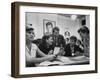 John F. Kennedy with Brother and Sisters Working on His Senate Campaign-Yale Joel-Framed Photographic Print