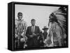 John F. Kennedy with Indians-null-Framed Stretched Canvas