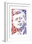 John F Kennedy-Cristian Mielu-Framed Art Print