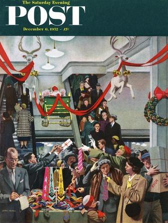 "Department Store at Christmas" Saturday Evening Post Cover, December 6, 1952
