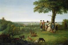 One Tree Hill, Greenwich, with London in the Distance, 1779 (Oil on Panel)-John Feary-Framed Stretched Canvas