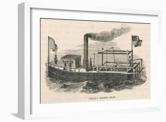 John Fitch's Second Steamboat on the Delaware River-null-Framed Art Print