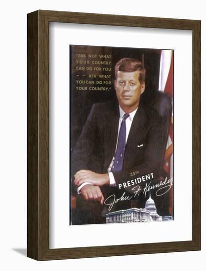 John Fitzgerald Kennedy President of the USA 1961-1963-null-Framed Photographic Print