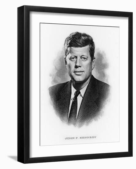 John Fitzgerald Kennedy President of the USA 1961-1963-null-Framed Art Print