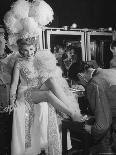 Chorus Girl Getting a Pedicure During Filming of the Movie "The Ziegfeld Follies"-John Florea-Photographic Print