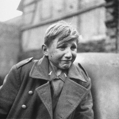 Fearful 15 Year Old German Luftwaffe Crying After Being Taken Prisoner by American Forces