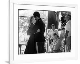 John Ford directs Constance Towers and Jeffrey Hunter-null-Framed Photo