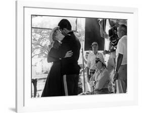 John Ford directs Constance Towers and Jeffrey Hunter-null-Framed Photo