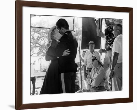John Ford directs Constance Towers and Jeffrey Hunter-null-Framed Photo