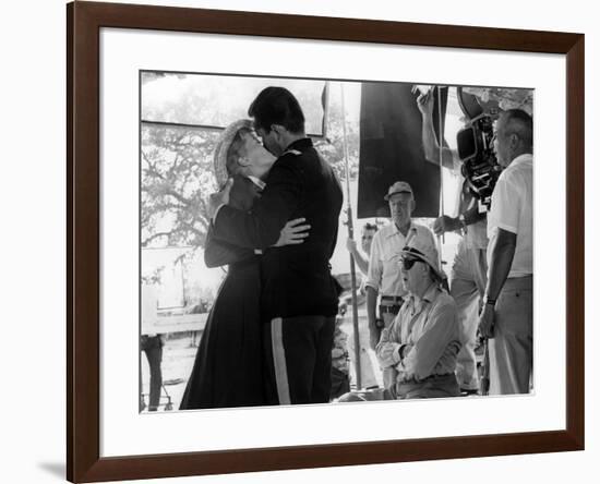 John Ford directs Constance Towers and Jeffrey Hunter-null-Framed Photo