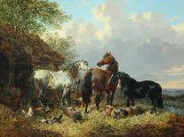 A Farmyard Scene-John Frederick Herring Jnr-Framed Giclee Print