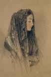 Head of an Italian Girl in a Mantilla-John Frederick Lewis-Giclee Print