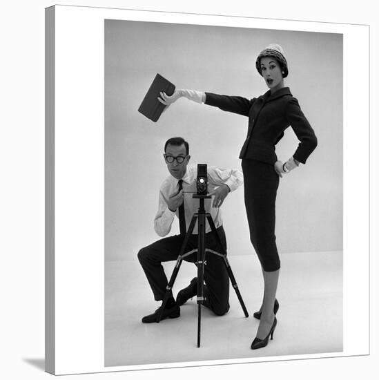 John French and and Daphne Abrams in a Tailored Suit, 1957-John French-Stretched Canvas