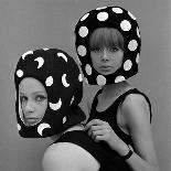 Celia Hammond and Patty Boyd in Edward Mann Dots and Moons Helmets, 1965-John French-Giclee Print