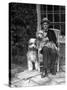 John Galsworthy, English Novelist and Playwright, Holding Dog with Another Dog-null-Stretched Canvas