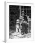 John Galsworthy, English Novelist and Playwright, Holding Dog with Another Dog-null-Framed Premium Photographic Print