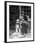 John Galsworthy, English Novelist and Playwright, Holding Dog with Another Dog-null-Framed Premium Photographic Print