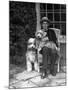 John Galsworthy, English Novelist and Playwright, Holding Dog with Another Dog-null-Mounted Premium Photographic Print