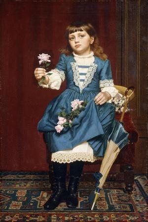 Daisy Mccomb Holding a Pink Rose, 1888