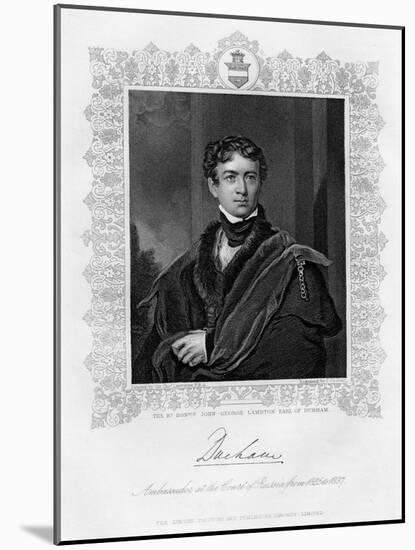 John George Lambton, Earl of Durham, 19th Century-J Cochran-Mounted Giclee Print